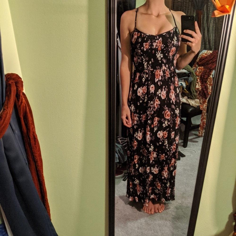 Band of Gypsies Black Floral Maxi Size S